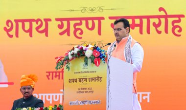 प्रधानमंत्री श्री मोदी की उपस्थिति में हुआ भव्य शपथ ग्रहण समारोह भजन लाल शर्मा ने ली प्रदेश के मुख्यमंत्री पद की शपथ -  दिया कुमारी और डॉ. प्रेमचंद बैरवा ने ली उप मुख्यमंत्री पद की शपथ - राज्यपाल कलराज मिश्र ने दिलाई पद और गोपनीयता की शपथ